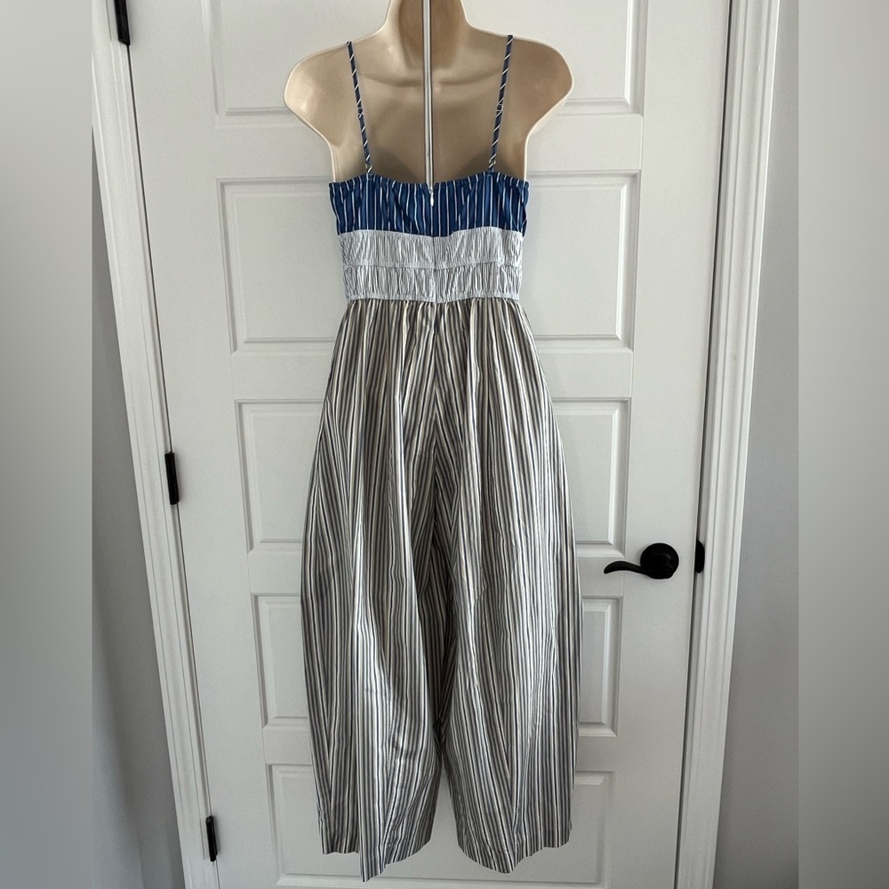 Anthropologie Plenty by Tracy Reese Poplin Striped Jumpsuit Size XS Cotton New - Picture 7 of 15
